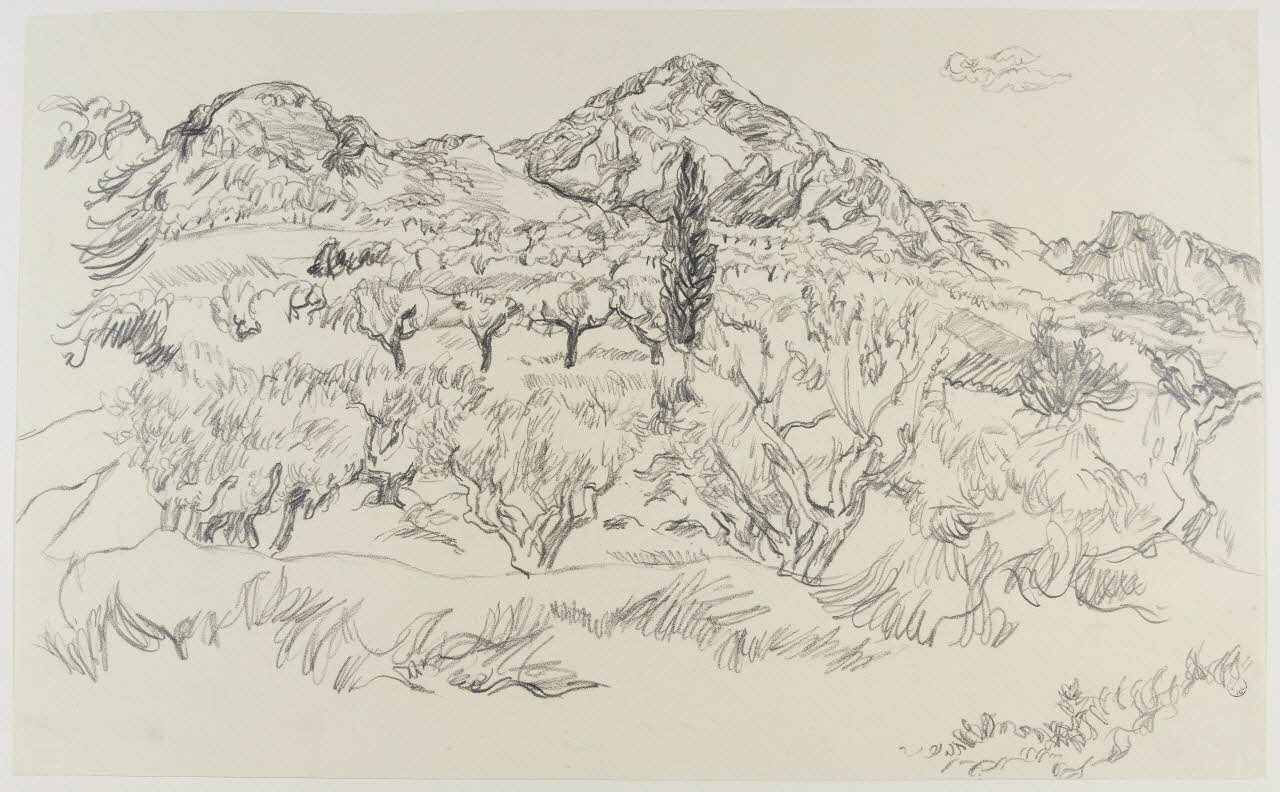 André Jordan dessin Paysage des Alpilles 1943 1943.19.37 Photo RMN-Grand Palais (Mucem)