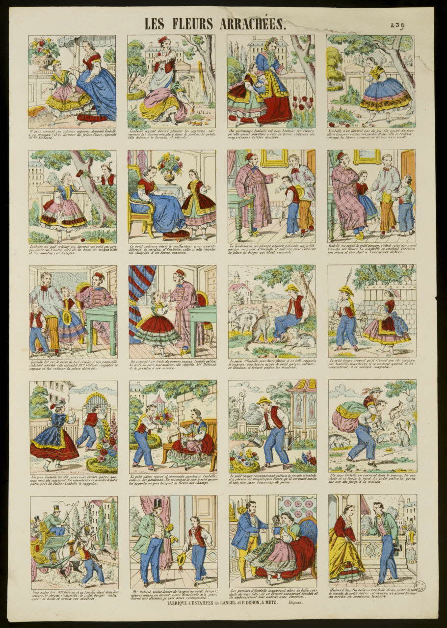 Gangel et Didion estampe LES FLEURS ARRACHEES. Metz 1858-1868 1953.86.3976 Photo