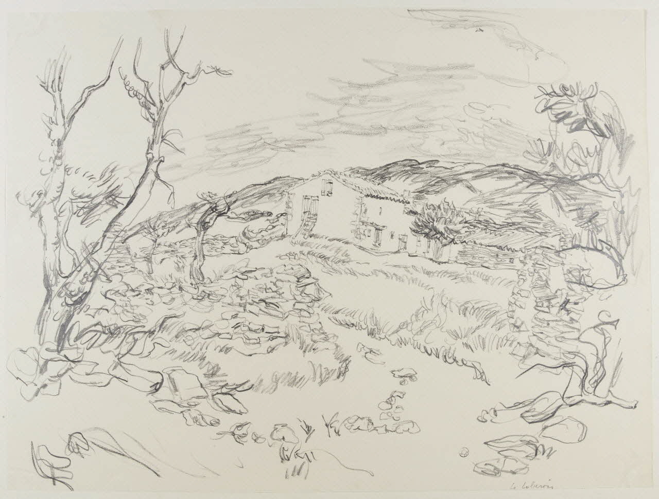 André Jordan dessin BASTIDE DANS LE LUBERON  VAUCLUSE. 1943 1943.19.43 Photo RMN-Grand Palais (Mucem)