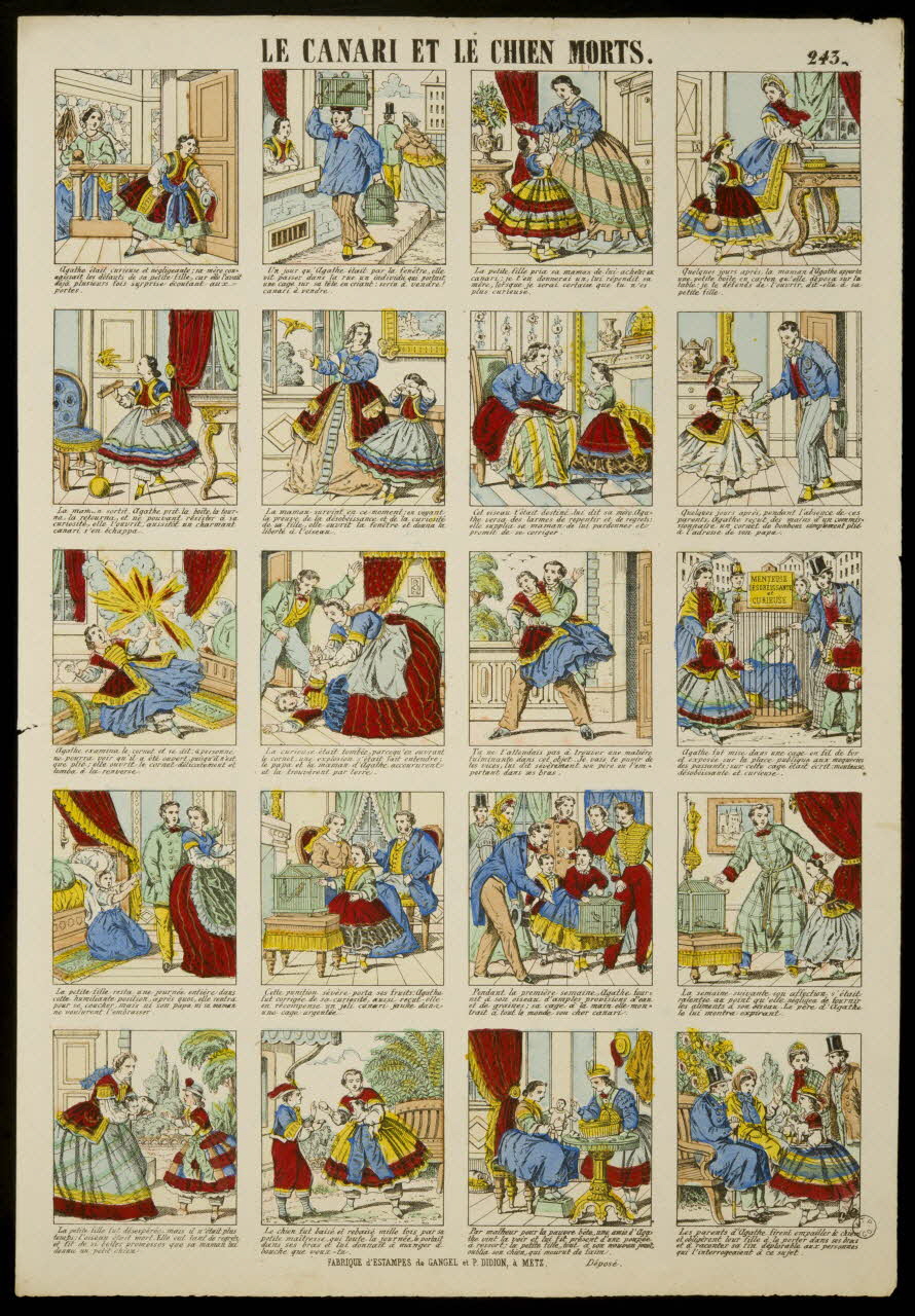 Gangel et Didion estampe LE CANARI ET LE CHIEN MORTS. Metz 1858-1868 1953.86.3978 Photo