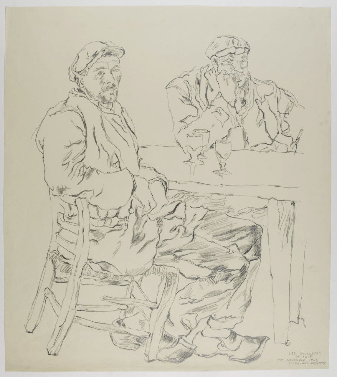 André Jordan dessin LES BOUILLEURS  DE CRUS  St CYR-SOUS-DOURDAN Saint-Cyr-sous-Dourdan 1942 1943.3.19 Photo RMN-Grand Palais (Mucem)