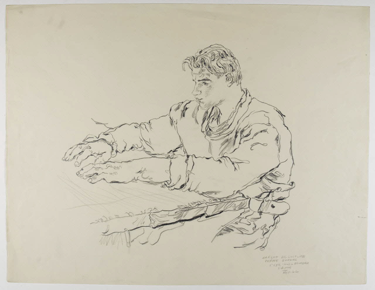 André Jordan dessin GARCON DE CULTURE  FERME BORDES  ST CYR-SOUS-DOURDAN  S et OISE Saint-Cyr-sous-Dourdan 1942 1943.3.20 Photo RMN-Grand Palais (Mucem)
