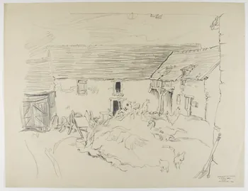 André Jordan dessin INTERIEUR DE FERME  A EPIAIS RHU - OISE Epiais-Rhus 1942 1943.3.24 Photo RMN-Grand Palais (Mucem)
