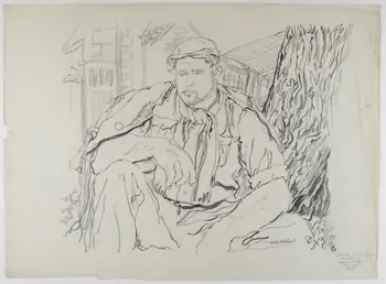 André Jordan dessin GARCON DE FERME  HAMEAU DU  BOULLEAUME Oise 1942 1943.3.25 Photo RMN-Grand Palais (Mucem)