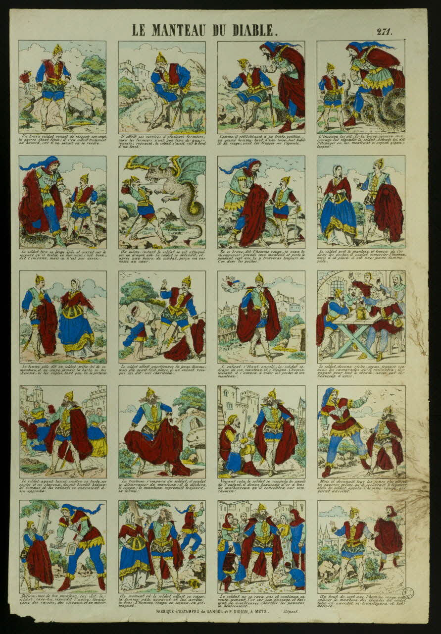 Gangel et Didion estampe LE MANTEAU DU DIABLE. Metz 1858-1868 1953.86.4002 Photo
