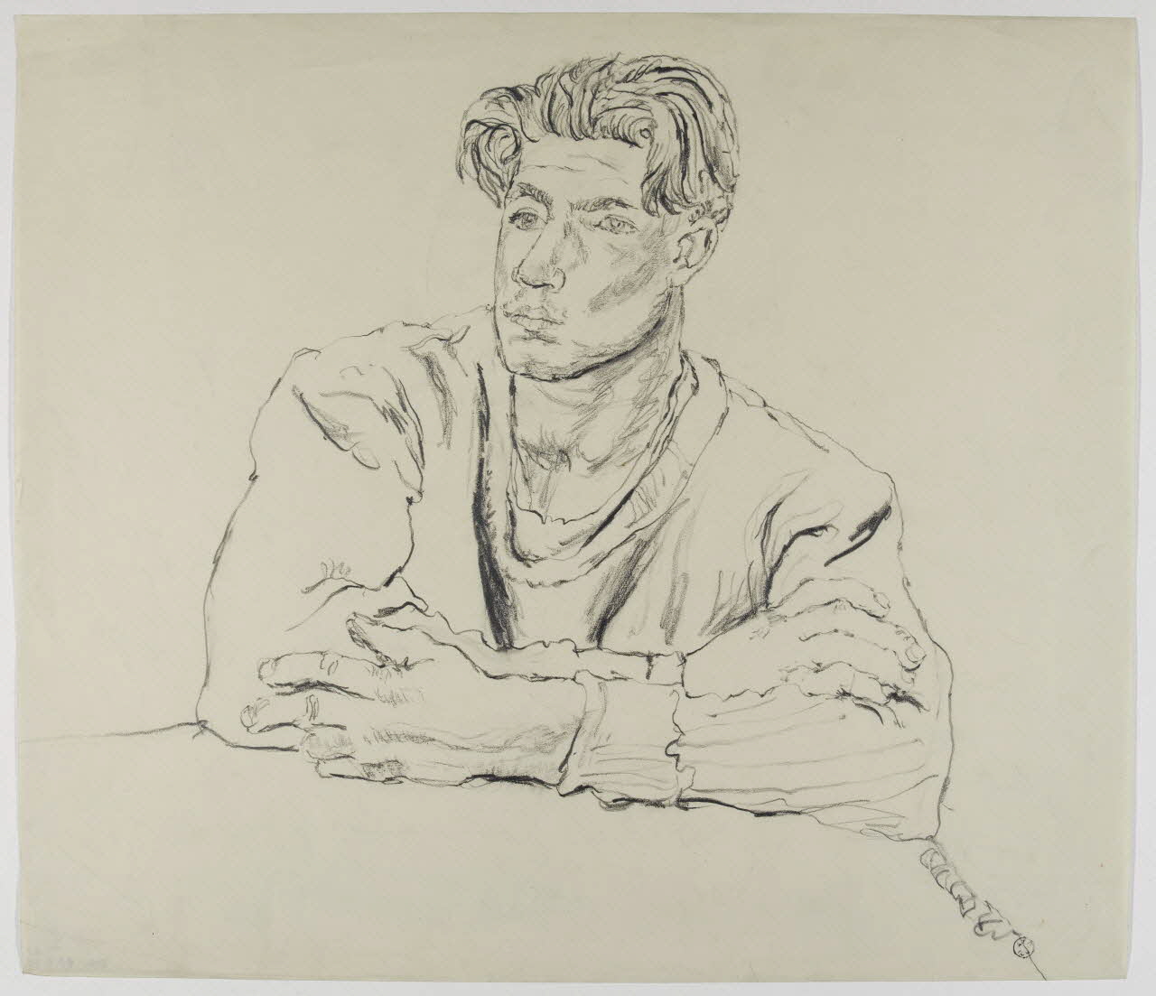 André Jordan dessin Portrait d'homme Saint-Cyr-sous-Dourdan 1939-1943 1943.3.41 Photo RMN-Grand Palais (Mucem)