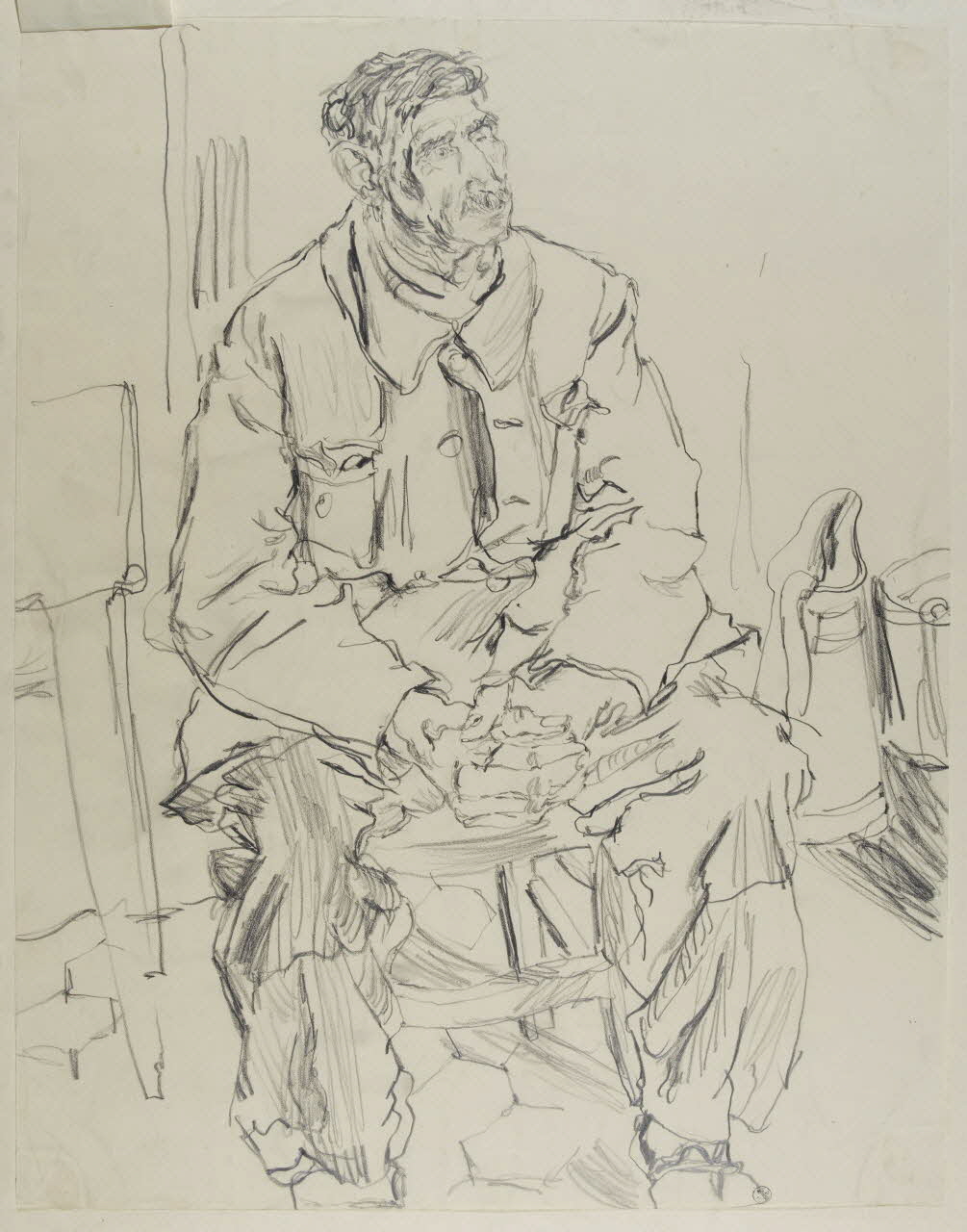 André Jordan dessin Garde champêtre de Saint-Cyr-sous-Dourdan Saint-Cyr-sous-Dourdan 1943 1943.3.47 Photo RMN-Grand Palais (Mucem)