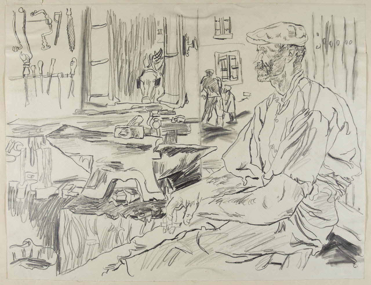 André Jordan dessin Le forgeron de Hodent Hodent 1943 1943.3.59 Photo RMN-Grand Palais (Mucem)