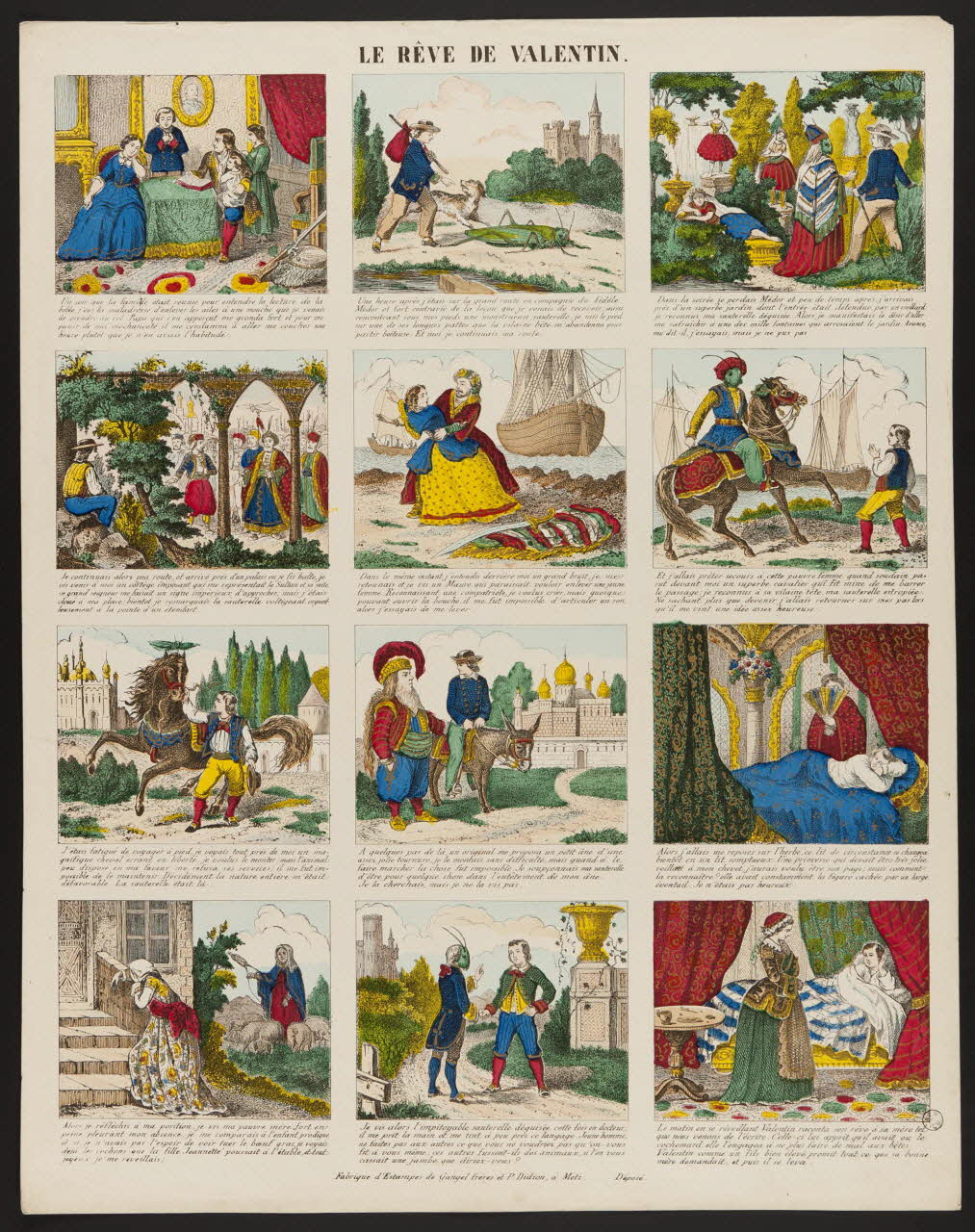 Gangel et Didion estampe LE REVE DE VALENTIN. Metz 1858-1868 1953.86.4014 Photo