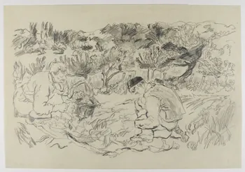 André Jordan dessin Travaux maraîchers Le Val-Saint-Germain 1943 1943.3.65  Photo RMN-Grand Palais (Mucem)