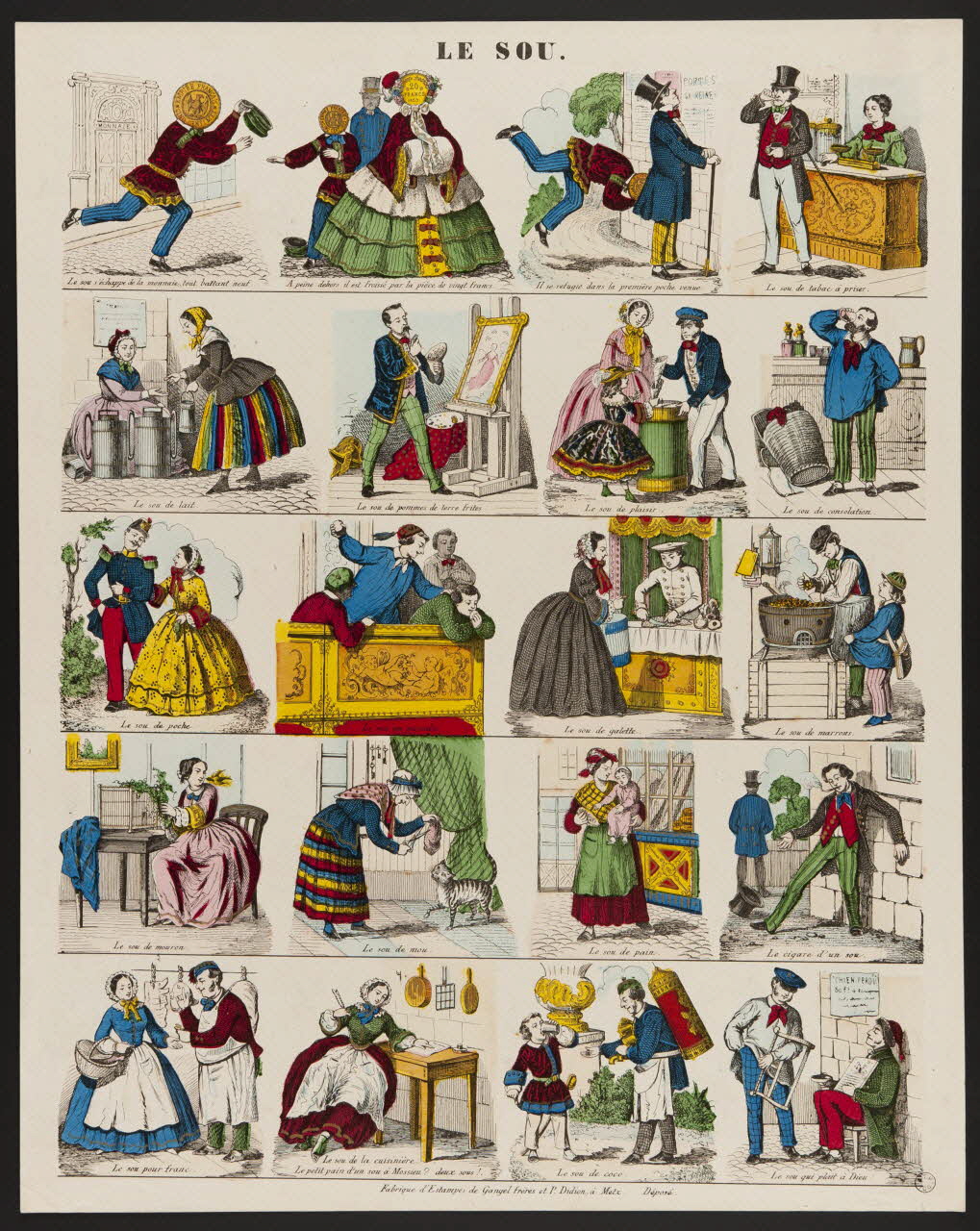 Gangel et Didion estampe LE SOU. Metz 1858-1868 1953.86.4022 Photo