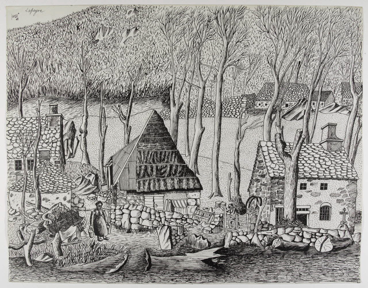 René Perrot dessin Lapeyre (Auvergne) Auvergne, France 1943 1944.10.33  Photo RMN-Grand Palais (Mucem)/ Franck Raux