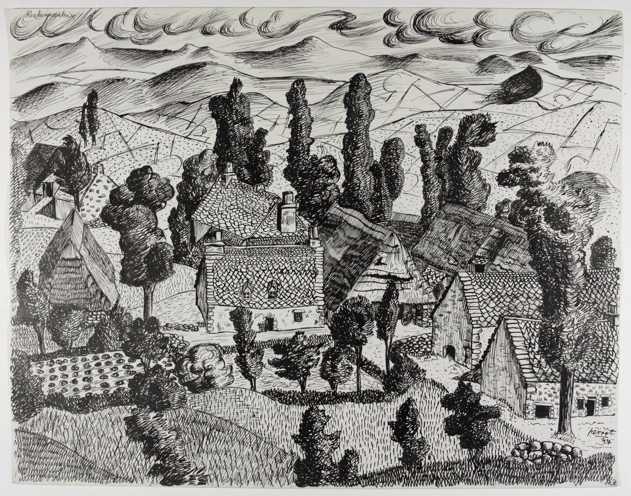 René Perrot dessin Rochemonteix (Auvergne) Auvergne, France 1944 1944.10.44 Photo RMN-Grand Palais (Mucem)/ Franck Raux