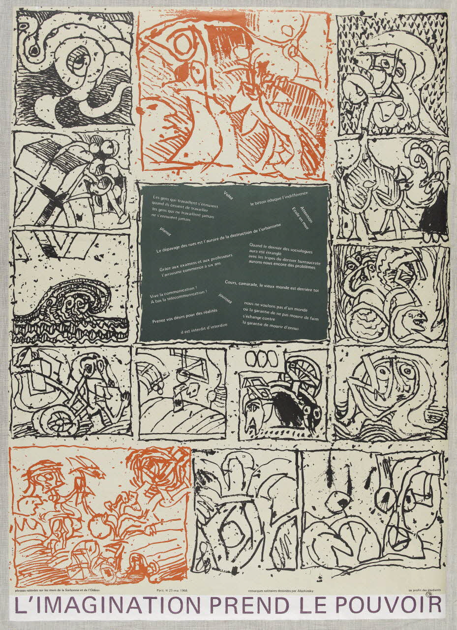 Pierre Alechinsky affiche L'IMAGINATION PREND LE POUVOIR France 1968 1968.42.4 Photo RMN-Grand Palais (Mucem)
