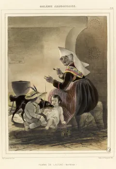 Lalaisse François Hippolyte ; Henri Désiré Charpentier estampe GALERIE ARMORICAINE.  FEMME DE LAUZAC. (MORBIHAN) Nantes 1845-1846 1938.11.89 Photo RMN-Grand Palais (Mucem)/ Franck Raux