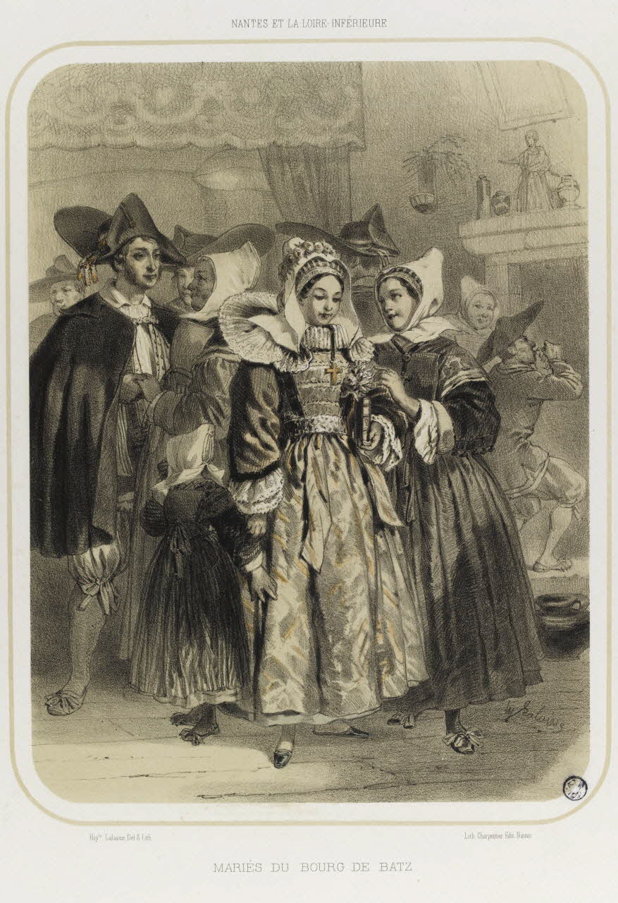 Lalaisse François Hippolyte ; Henri Désiré Charpentier partie d'un ensemble d'estampes MARIES DU BOURG DE BATZ. Nantes 1845 1938.6.108 Photo RMN-Grand Palais (Mucem)