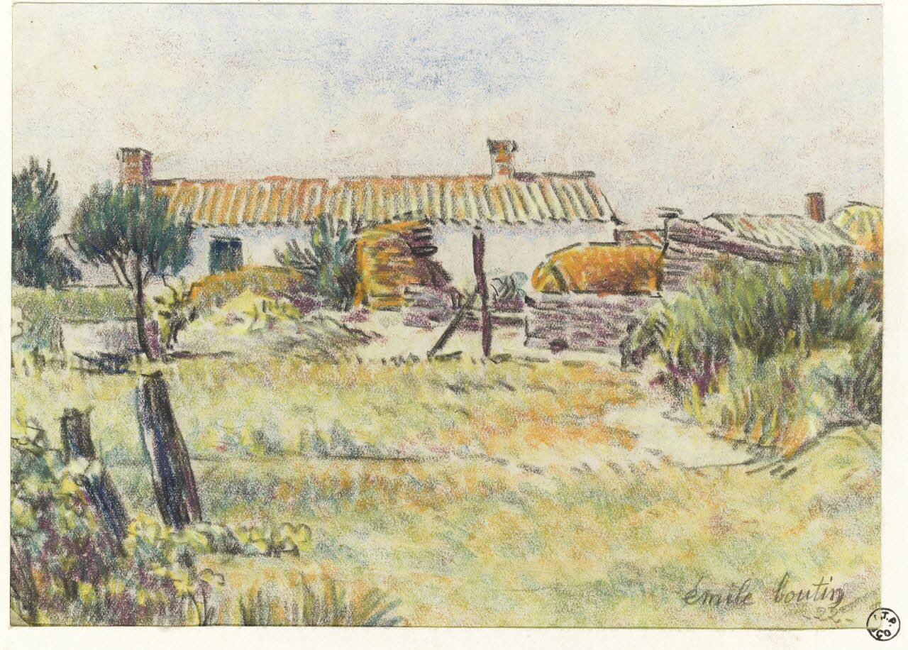 Emile Boutin dessin Les Bussoleries de St-Hilaire-de-Riez. Riez 85 1922 1942.2.29 Photo RMN-Grand Palais (Mucem)/ Franck Raux