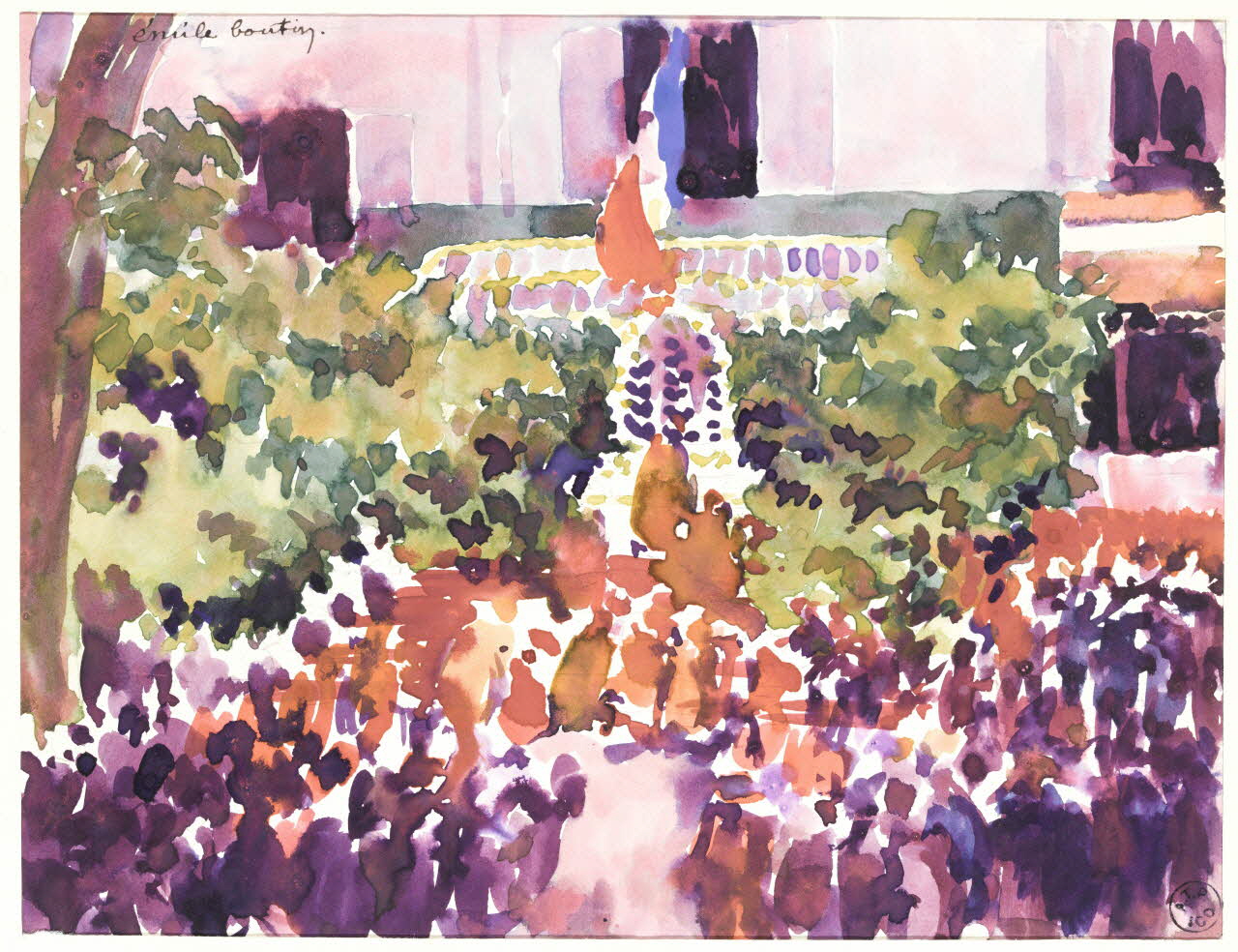 Emile Boutin dessin La Fête-Dieu à Luçon en 1916. Luçon 1916 1942.2.8 Photo RMN-Grand Palais (Mucem)/ Franck Raux