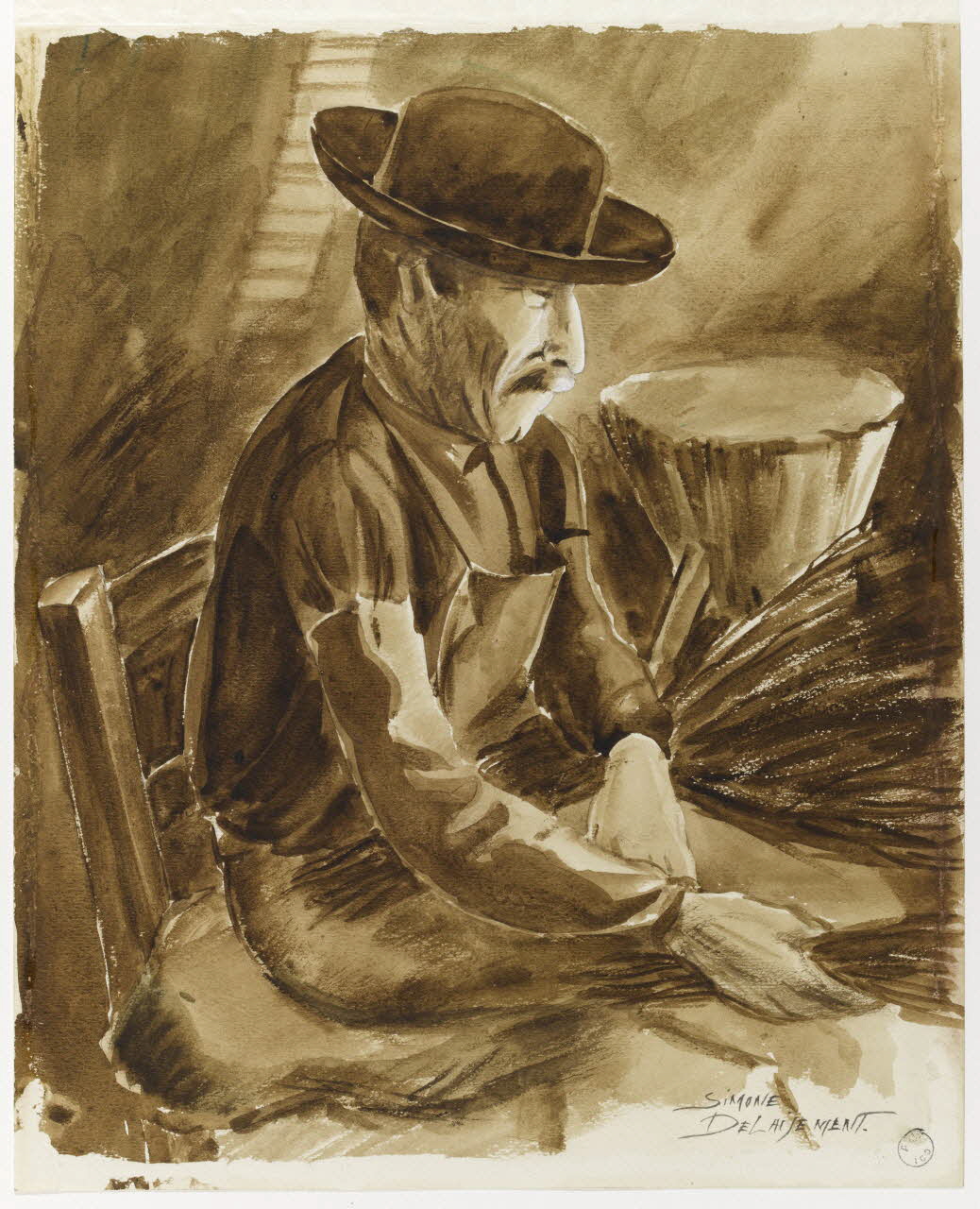 Delaisement Simone dessin Le balaitier de Brennailles près Vouzon (Loir-et-Cher) 1944 1945.5.12 Photo RMN-Grand Palais (Mucem)