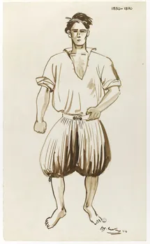 René-Yves Creston dessin Lutteur, 1830-1870 1944 1945.3.1 Photo RMN-Grand Palais (Mucem)/ Franck Raux