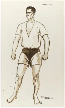 René-Yves Creston dessin Lutteur Scaër 1944 1945.3.6 Photo RMN-Grand Palais (Mucem)/ Franck Raux