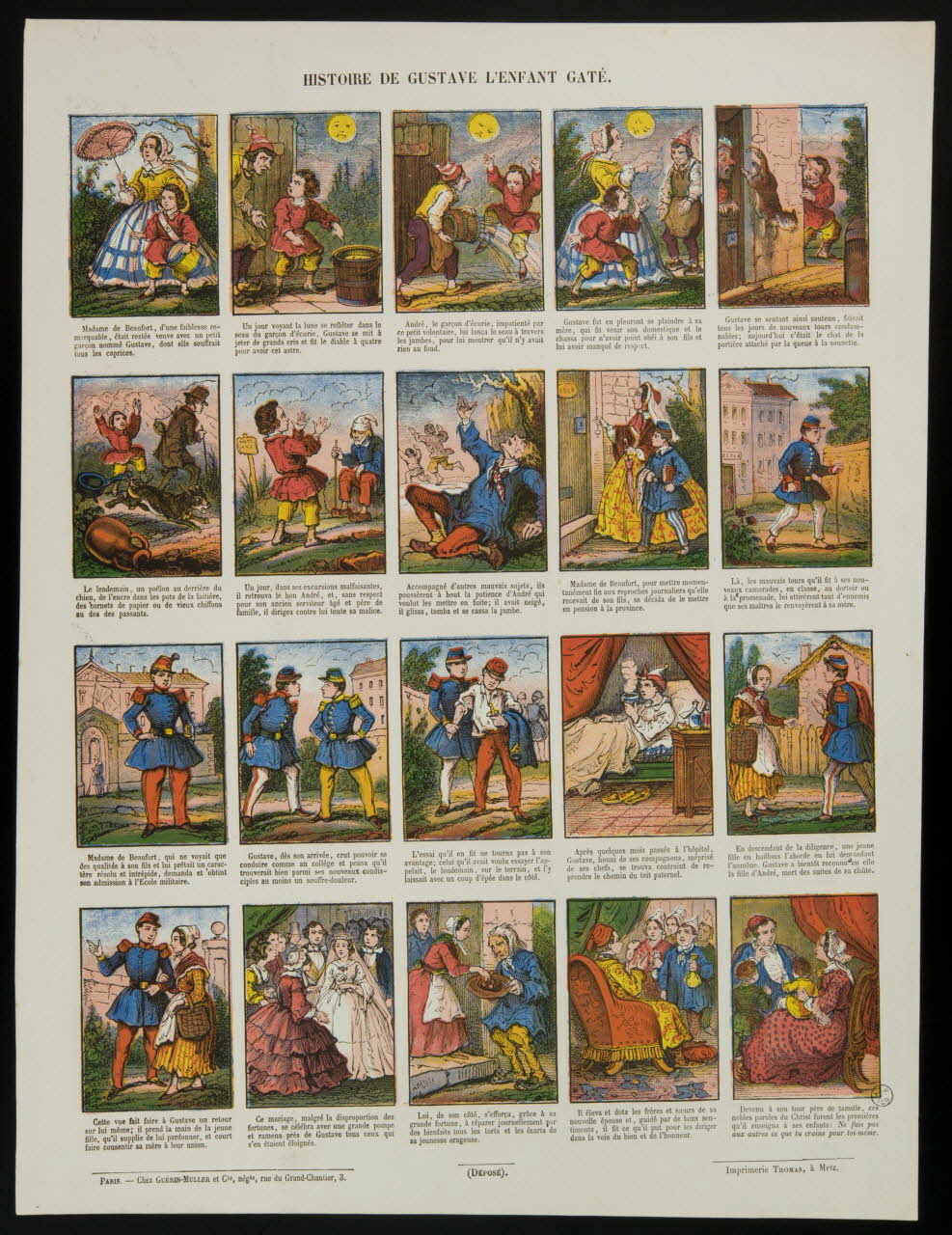 estampe HISTOIRE DE GUSTAVE L'ENFANT GATE. 1953.86.4114 Photo