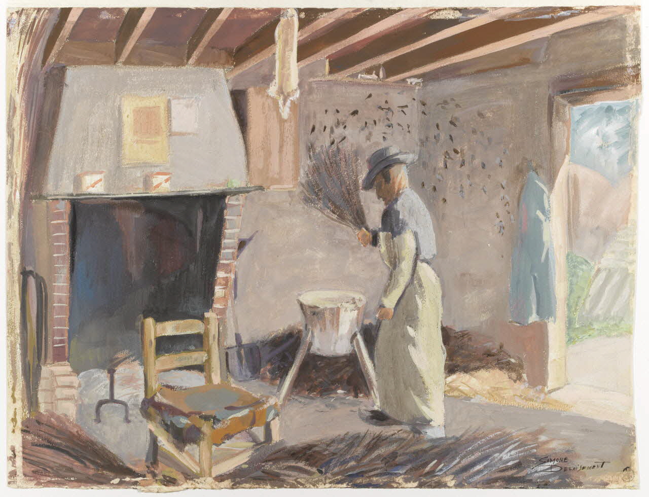 Delaisement Simone dessin Atelier de balaitier à Brennailles près Vouzon 1944 1945.5.13 Photo RMN-Grand Palais (Mucem)