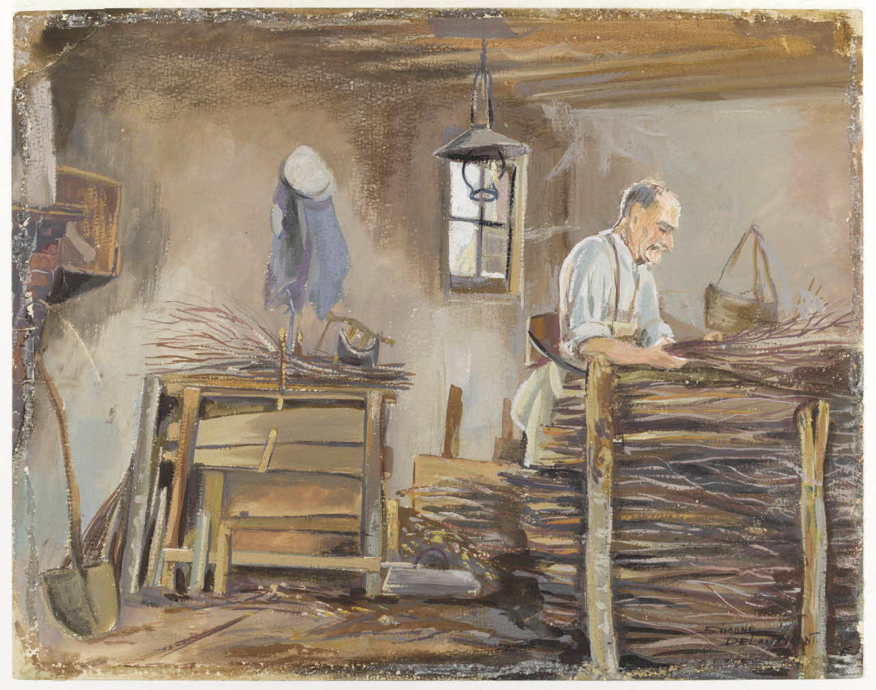 Delaisement Simone dessin Atelier de balaitier de bouleau à Vouzon 1944 1945.5.14 Photo RMN-Grand Palais (Mucem)