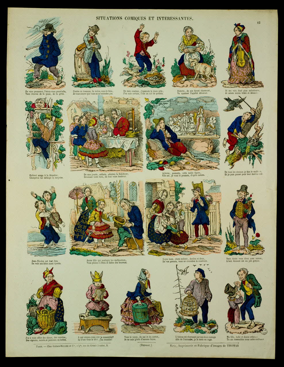estampe SITUATIONS COMIQUES ET INTERESSANTES. 1953.86.4126 Photo