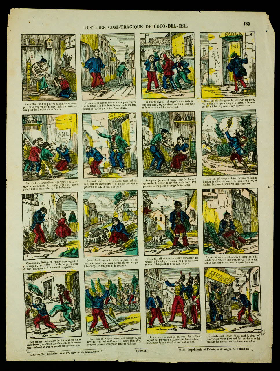 estampe HISTOIRE COMI-TRAGIQUE DE COCO-BEL-OEIL. 1953.86.4131 Photo