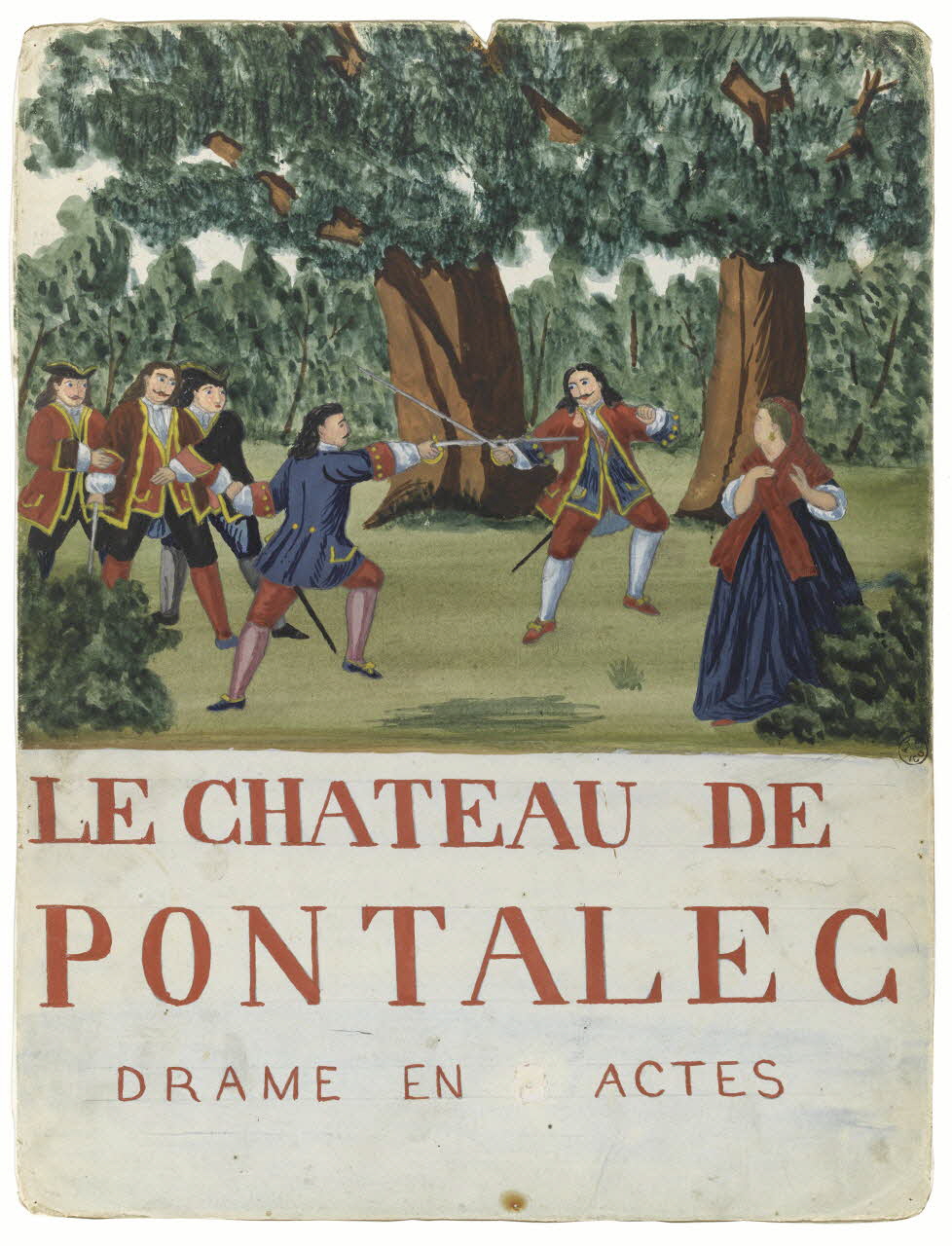 affiche de théâtre de marionnettes LE CHATEAU DE  PONTALEC  DRAME EN ACTES 1951.27.15 Photo RMN-Grand Palais (Mucem)