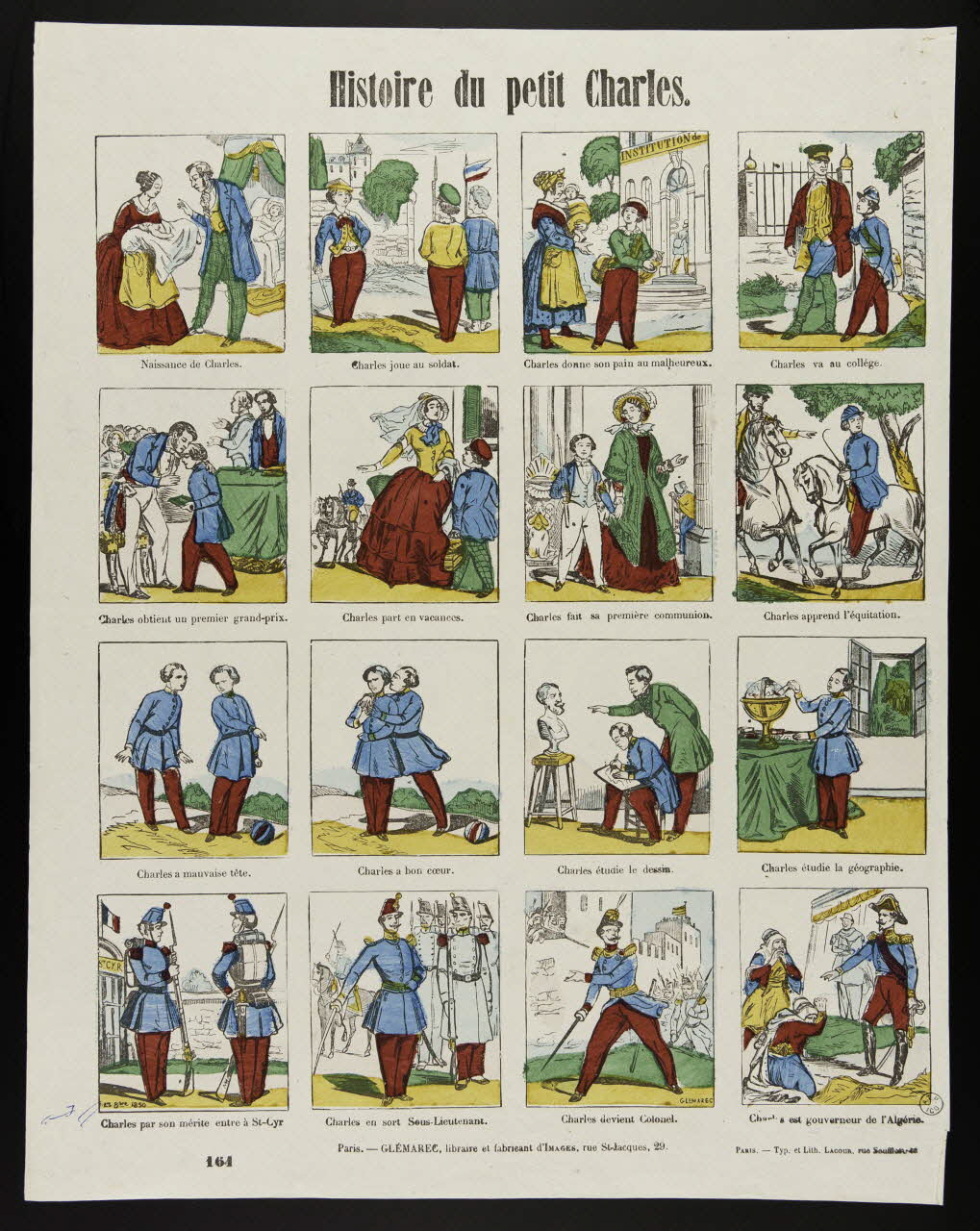 François Lacour ; Charles-Eugène Glémarec à compartiments (4x4) Histoire du petit Charles. Paris 1850 1953.86.4135 Photo