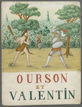 affiche de théâtre de marionnettes Ourson et Valentin 1951.27.8  Photo RMN-Grand Palais (Mucem)