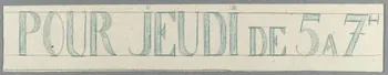 affiche de théâtre de marionnettes POUR JEUDI DE 5 A 7 H 1952.38.71  Photo RMN-Grand Palais (Mucem)