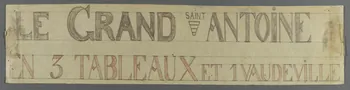 affiche de théâtre de marionnettes LE GRAND SAINT ANTOINE  EN 3 TABLEAUX ET 1 VAUDEVILLE 1952.38.80  Photo RMN-Grand Palais (Mucem)