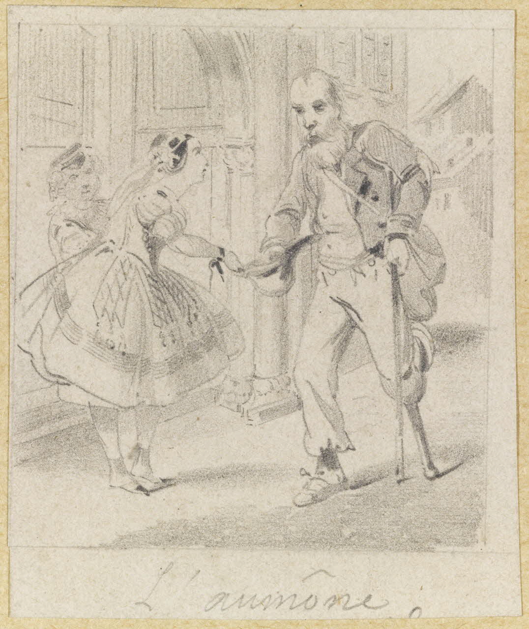 François-Charles Pinot dessin L'aumône 1847-1874 1957.131.111 Photo RMN-Grand Palais (Mucem)