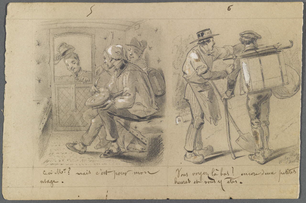 François-Charles Pinot dessin Scènes concernant la contrebande 1847-1874 1957.131.113.1 Photo RMN-Grand Palais (Mucem)