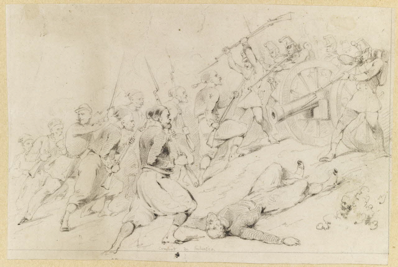 François-Charles Pinot dessin Combat de Palestro 1854-1864 1957.131.13 Photo RMN-Grand Palais (Mucem)