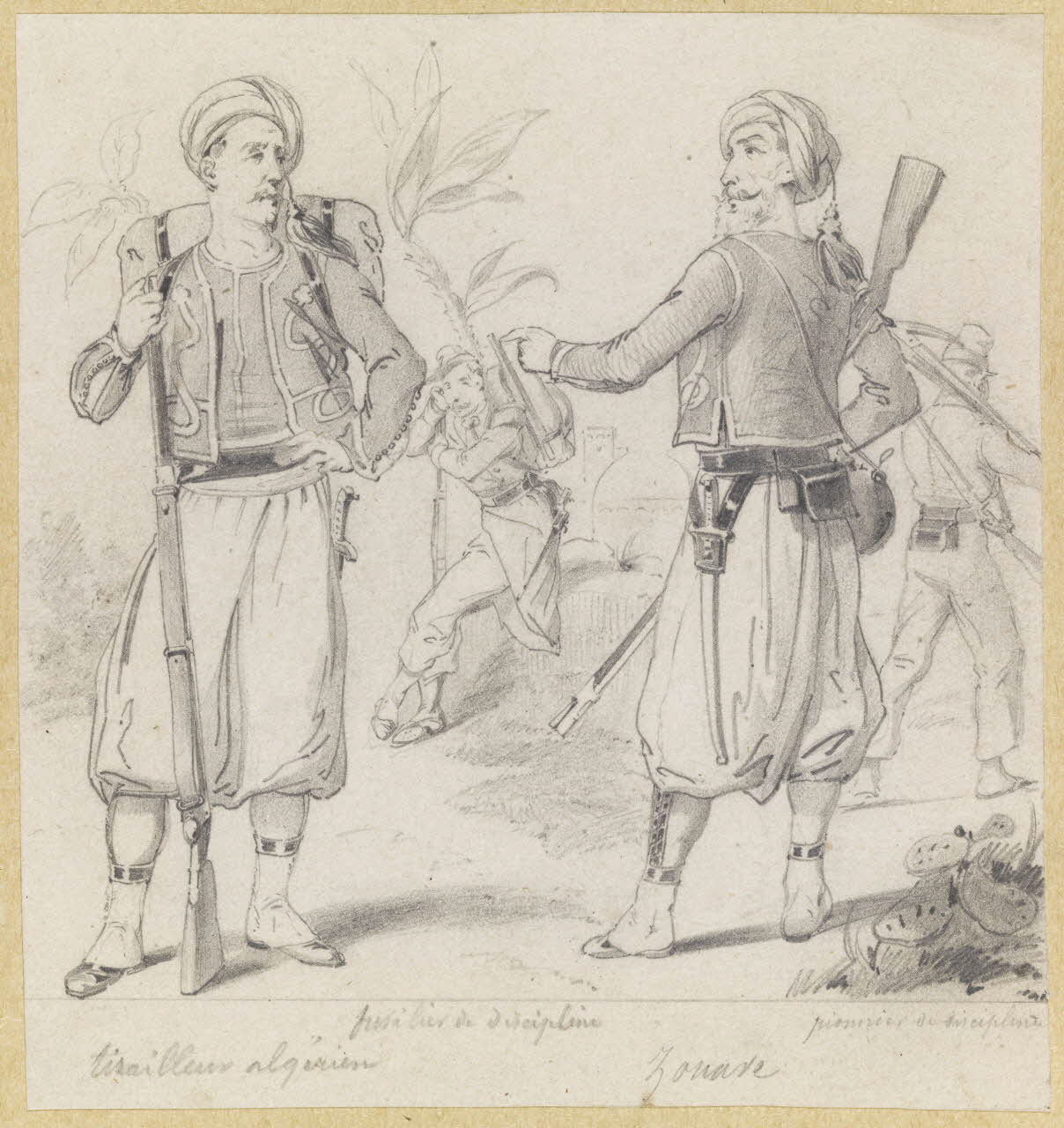 François-Charles Pinot dessin Troupes d'Afrique 1852-1870 1957.131.14  Photo RMN-Grand Palais (Mucem)