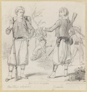 François-Charles Pinot dessin Troupes d'Afrique 1852-1870 1957.131.14 Photo RMN-Grand Palais (Mucem)