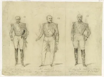 François-Charles Pinot dessin Trois maréchaux du Second Empire 1852-1870 1957.131.21 Photo RMN-Grand Palais (Mucem)
