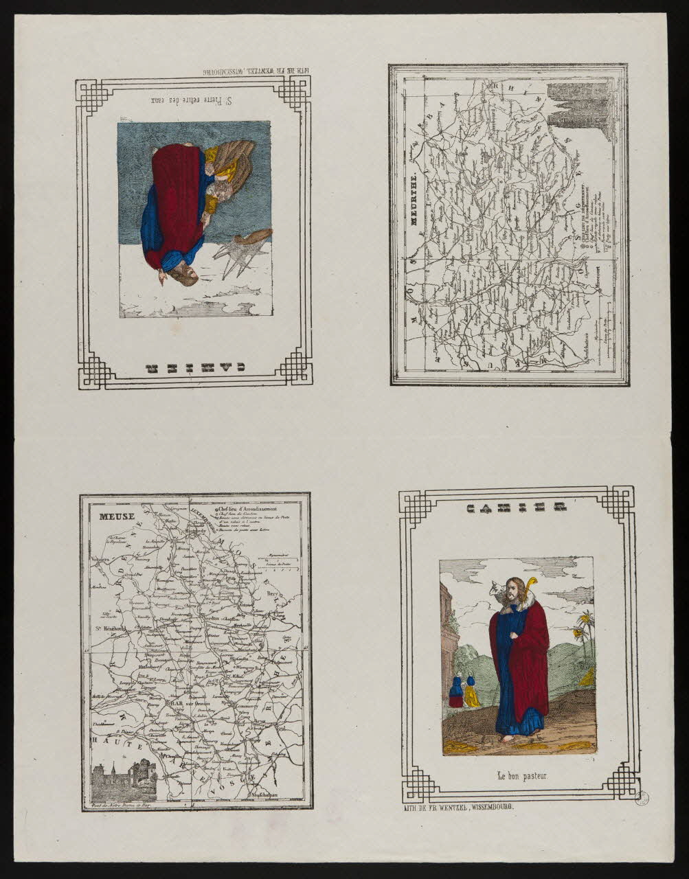 estampe Pages de cahier montrant des figures bibliques 1953.86.4240 Photo