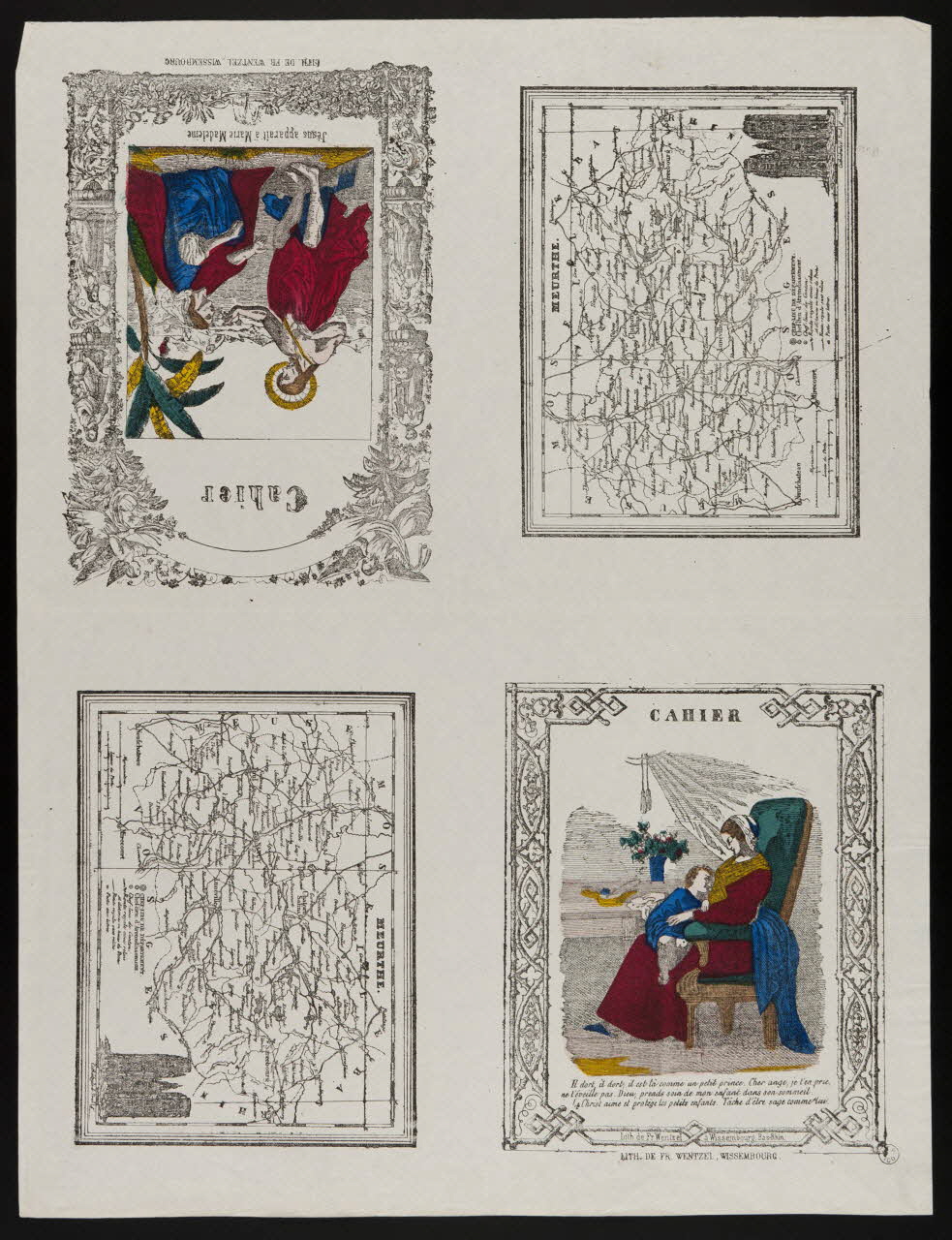 estampe Pages de cahier montrant des scènes religieuses 1953.86.4241 Photo