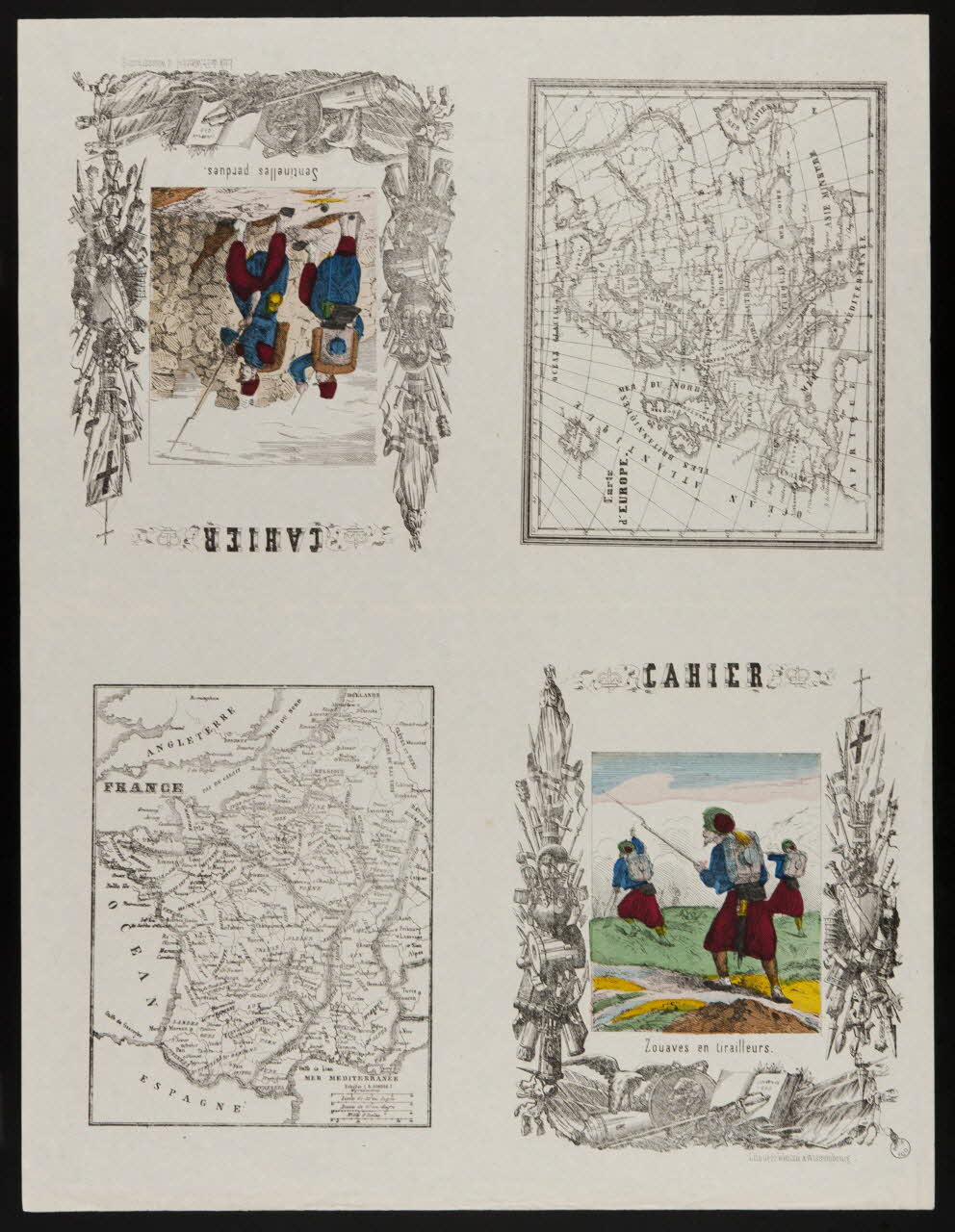 estampe Pages de cahier montrant des militaires 1953.86.4243 Photo