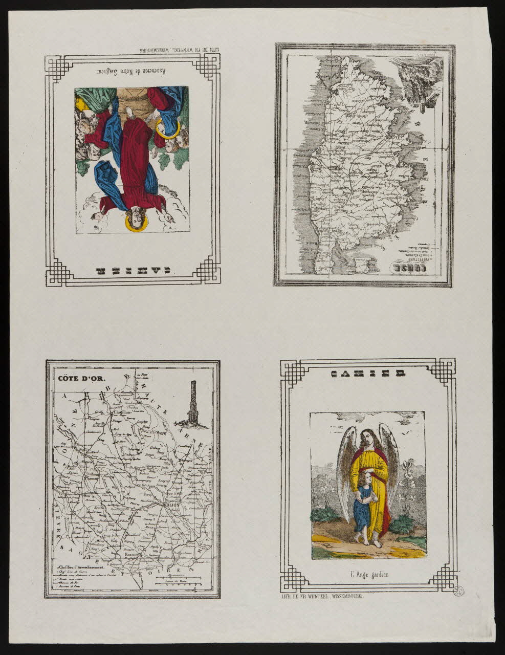 estampe Pages de cahier montrant des figures religieuses 1953.86.4246 Photo