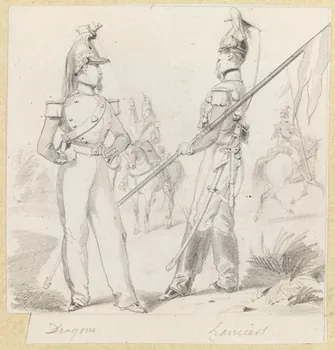 François-Charles Pinot dessin Dragons  Lanciers 1852-1870 1957.131.37  Photo RMN-Grand Palais (Mucem)