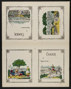Paulin Didion estampe CAHIER  Le repas après les grandes manoeuvres.  Général de Division passant la revue de ses troupes.  Vue de la rade de San Francisco.  Vue de Syracuse. Sicile. Metz 1869-1879 1953.86.4257 Photo