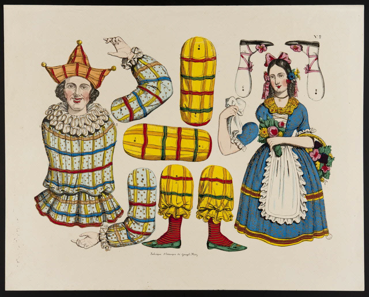 Charles Nicolas Gangel estampe Personnage à découper Metz 1852-1858 1953.86.4272 Photo