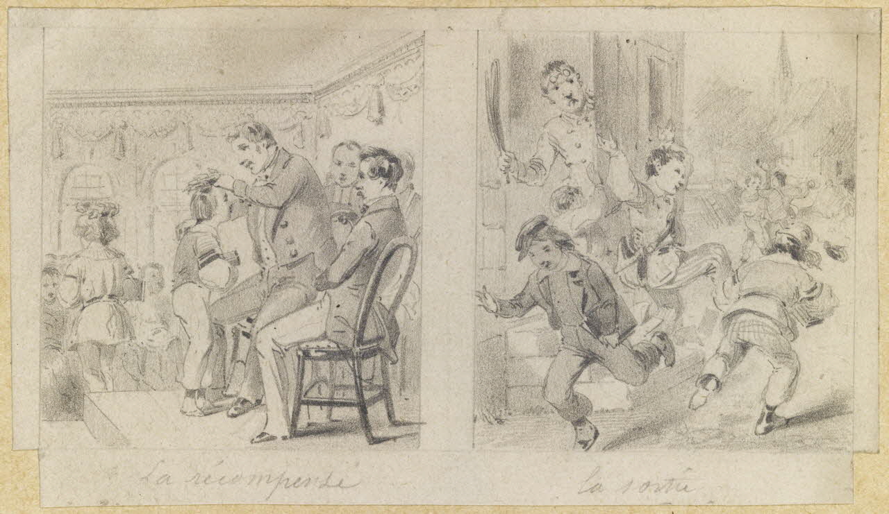 François-Charles Pinot ensemble La récompense  la sortie. 1847-1874 1957.131.58 Photo RMN-Grand Palais (Mucem)