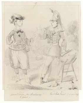 François-Charles Pinot dessin Cantinière de chasseurs  à pied  timbalier des cuirassiers 1847-1874 1957.131.6 Photo RMN-Grand Palais (Mucem)